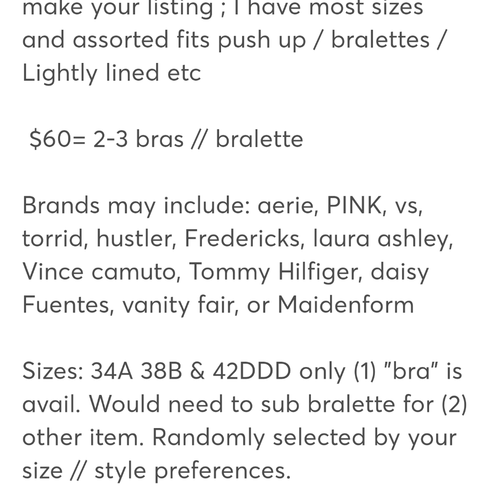 Mystery bra / bralette bundle [3-5 items] VS Aerie Vince Camuto Laura Ashley - Picture 3 of 3